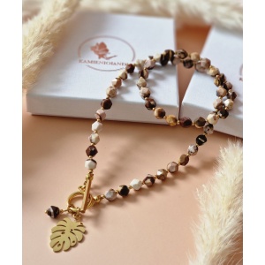 Naszyjnik Jaspis zebra, Hematyt