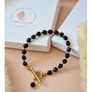 Bransoletka Agat czarny, Hematyt