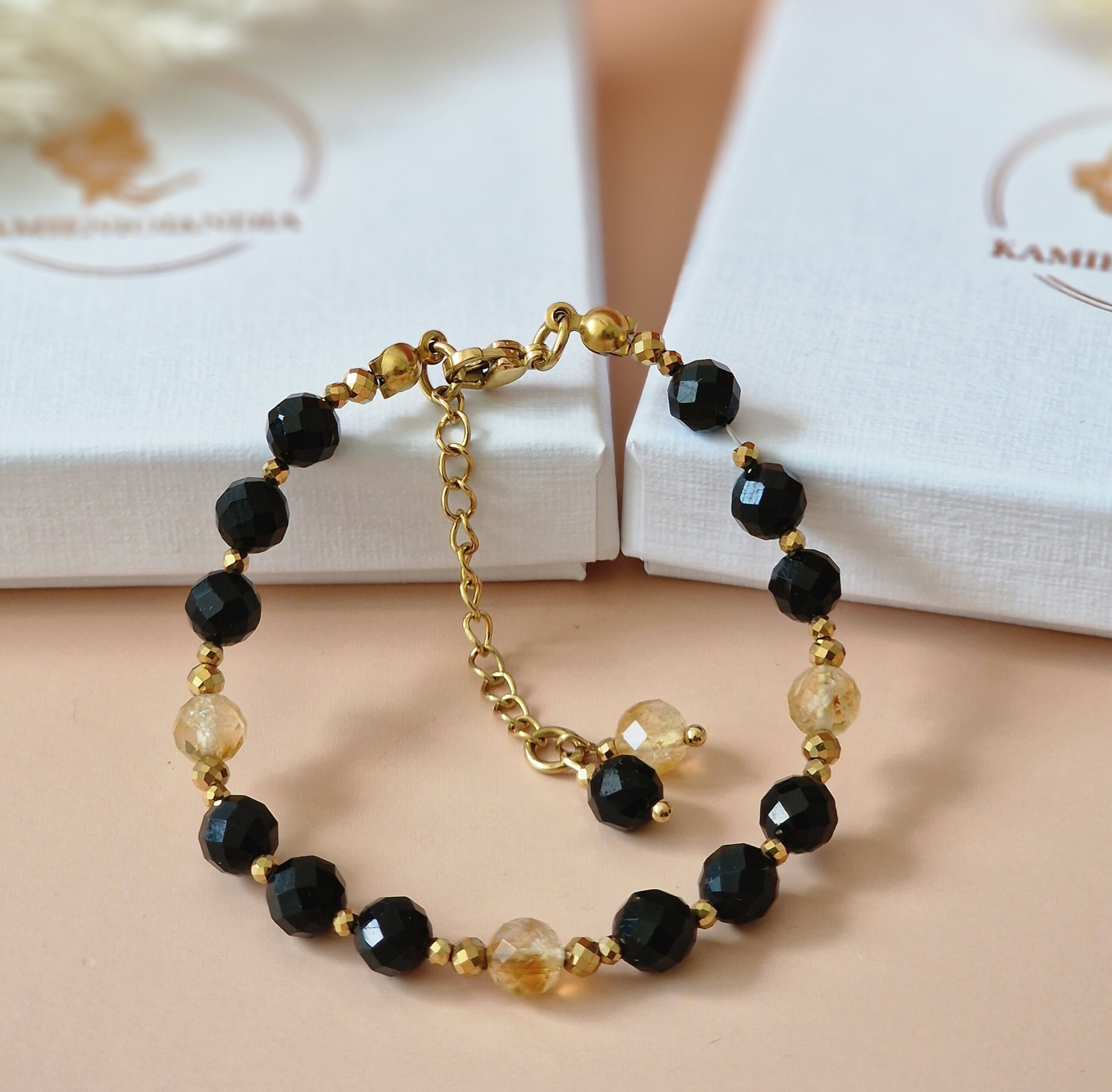 Bransoletka Turmalin, Cytryn, Hematyt