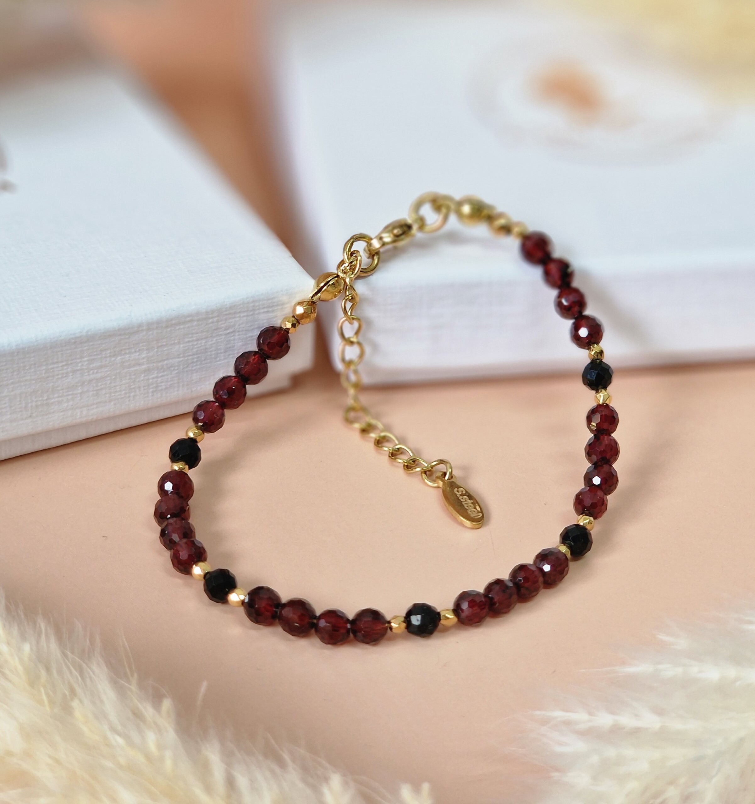 Bransoletka Granat, Turmalin, Hematyt