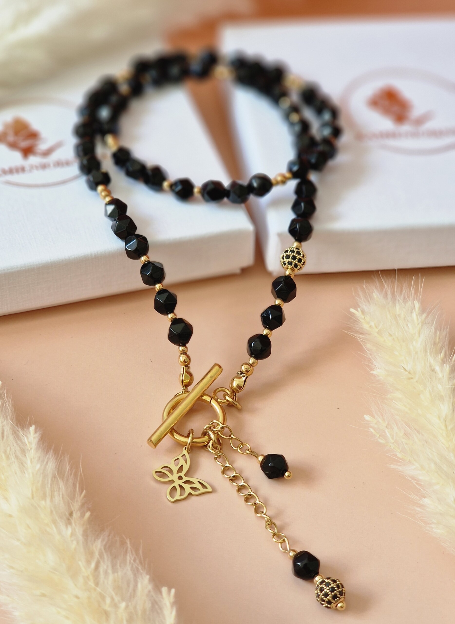 Naszyjnik Agat, Hematyt