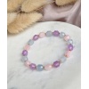 Bransoletka Akwamaryn, Kwarc różowy, Ametyst lawendowy, Hematyt