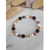 Bransoletka Cytryn, Rodonit, Agat, Howlit czarny, Hematyt
