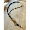 Naszyjnik Agat, Hematyt, kulki miedziane z Cyrkoniami - obrazek 3