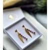 Kolczyki na sztyfcie Szafir, Rubin, Hematyt - obrazek 2