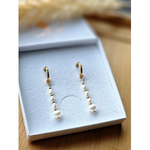 Kolczyki na sztyfcie Perła naturalna, Hematyt #4