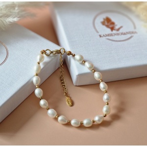 Bransoletka Perła naturalna, Hematyt