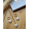 Zestaw naszyjnik, kolczyki, Agat biały, Hematyt - obrazek 2