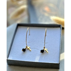 Kolczyki Turmalin krzyżyk #1