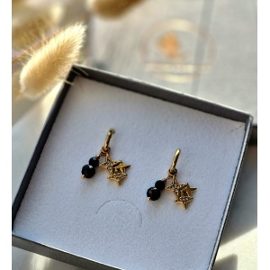 Kolczyki Turmalin Hematyt gwiazdki