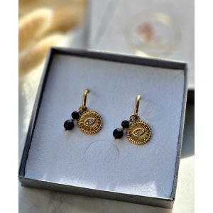 Kolczyki Turmalin Hematyt oko proroka