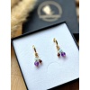 Kolczyki Granat, Akwamaryn, Kryształ górski, Ametyst, Hematyt