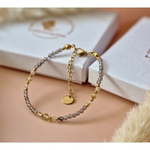 Bransoletka Kwarc dymny, Cytryn, Hematyt