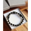 Bransoletka męska Onyks, Lawa wulkaniczna, Piryt, Turmalin - obrazek 4