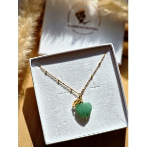 Naszyjnik Awenturyn serce z literką