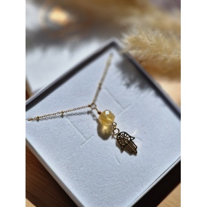 Naszyjnik Cytryn Ręka Fatimy