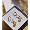 Kolczyki Cytryn Granat Hematyt