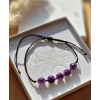 Bransoletka na sznurku Ametyst
