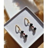 Kolczyki Turmalin Granat Hematyt - obrazek 3