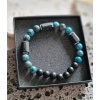 Bransoletka męska Turmalin, Turkus Afrykański, Hematyt