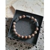 Bransoletka męska Turmalin, Obsydian brązowy, Hematyt