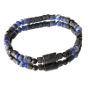 Bransoletka męska Turmalin, Sodalit, Lawa wulkaniczna, Hematyt