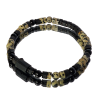 Bransoletka męska Turmalin, Jaspis dalmatyński, Lawa wulkaniczna, Hematyt