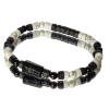 Bransoletka męska Turmalin, Howlit, Lawa wulkaniczna, Hematyt