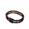 Bransoletka męska Turmalin, Jaspis czerwony, Lawa wulkaniczna, Hematyt