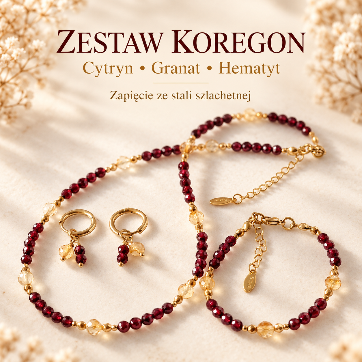 Zestaw Koregon, Cytryn, Granat, Hematyt