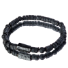 Bransoletka męska Turmalin, Lawa wulkaniczna, Hematyt