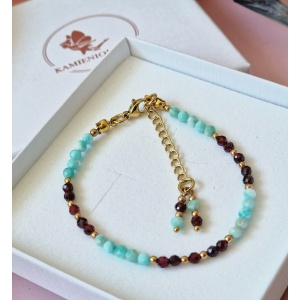 Bransoletka Amazonit, Granat, Hematyt