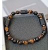 Bransoletka męska Turmalin, Tygrysie oko, Hematyt