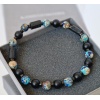 Bransoletka męska Turmalin, Turkusy z osadami morskimi, Lawa wulkaniczna Hematyt - obrazek 3