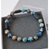 Bransoletka męska Turmalin, Turkusy z osadami morskimi, Hematyt
