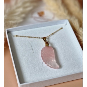 Naszyjnik Kwarc różowy skrzydło