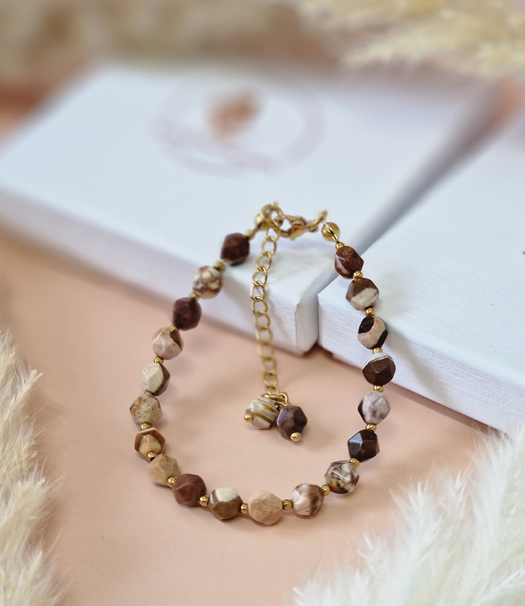 Bransoletka Jaspis zebra, Hematyt